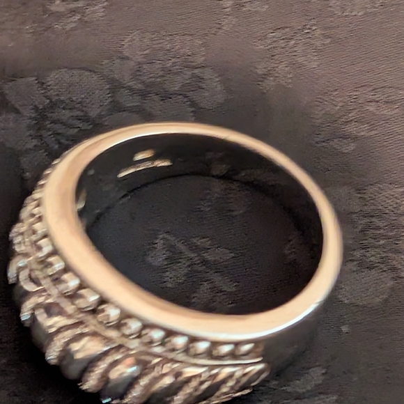 Judith Ripka Ball Bead Solid Sterling Silver Wide Band Dome Ring Size 9 - Picture 5 of 13